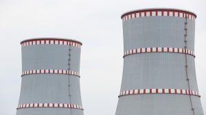 Cooling towers of the Belarusian nuclear power plant. An archive photo