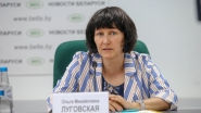 Olga Lugovskaya during the video briefing for the press